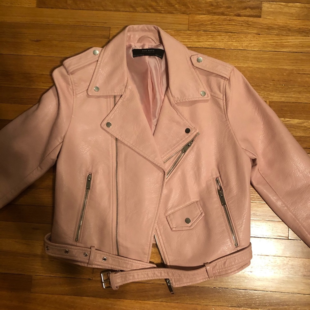 Pink leather jacket